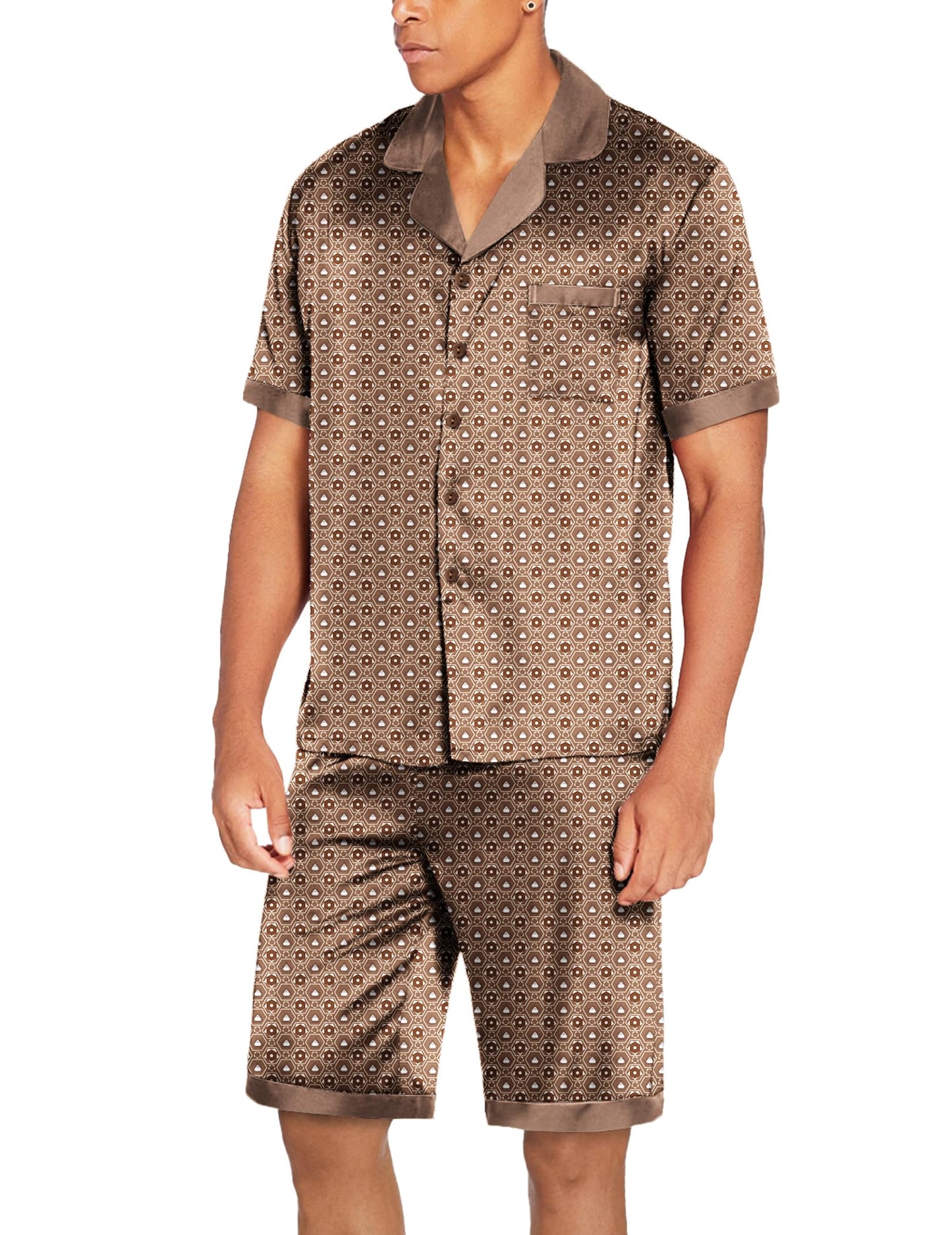 Ekouaer Satin Silk Pajamas Set with Pockets