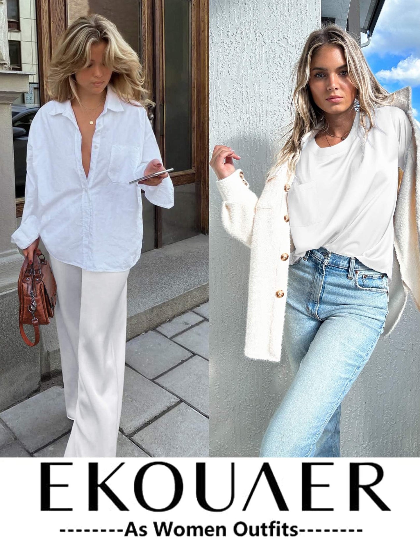 Ekouaer Silky Pajama Set