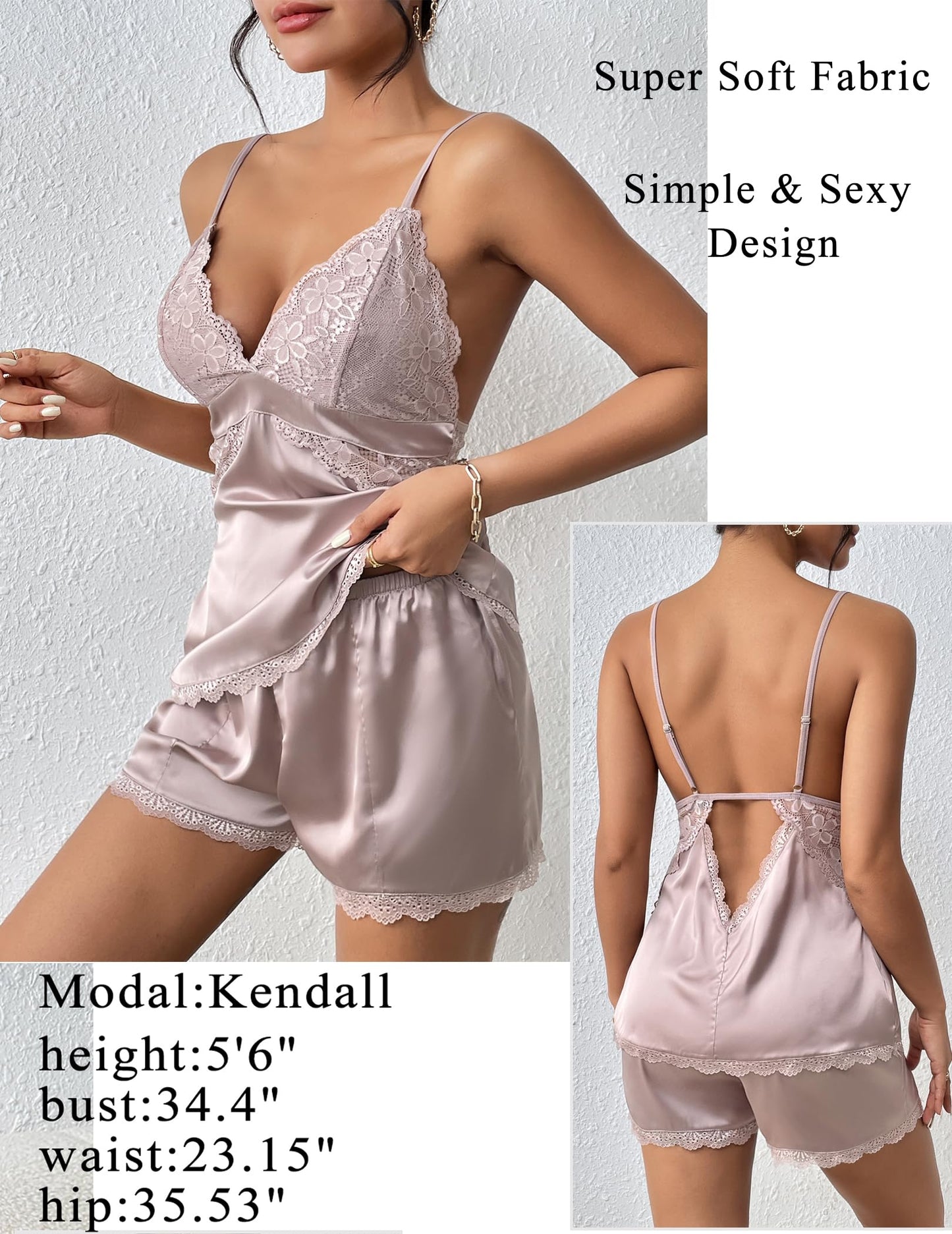 Avidlove Satin & Lace Pajamas Set