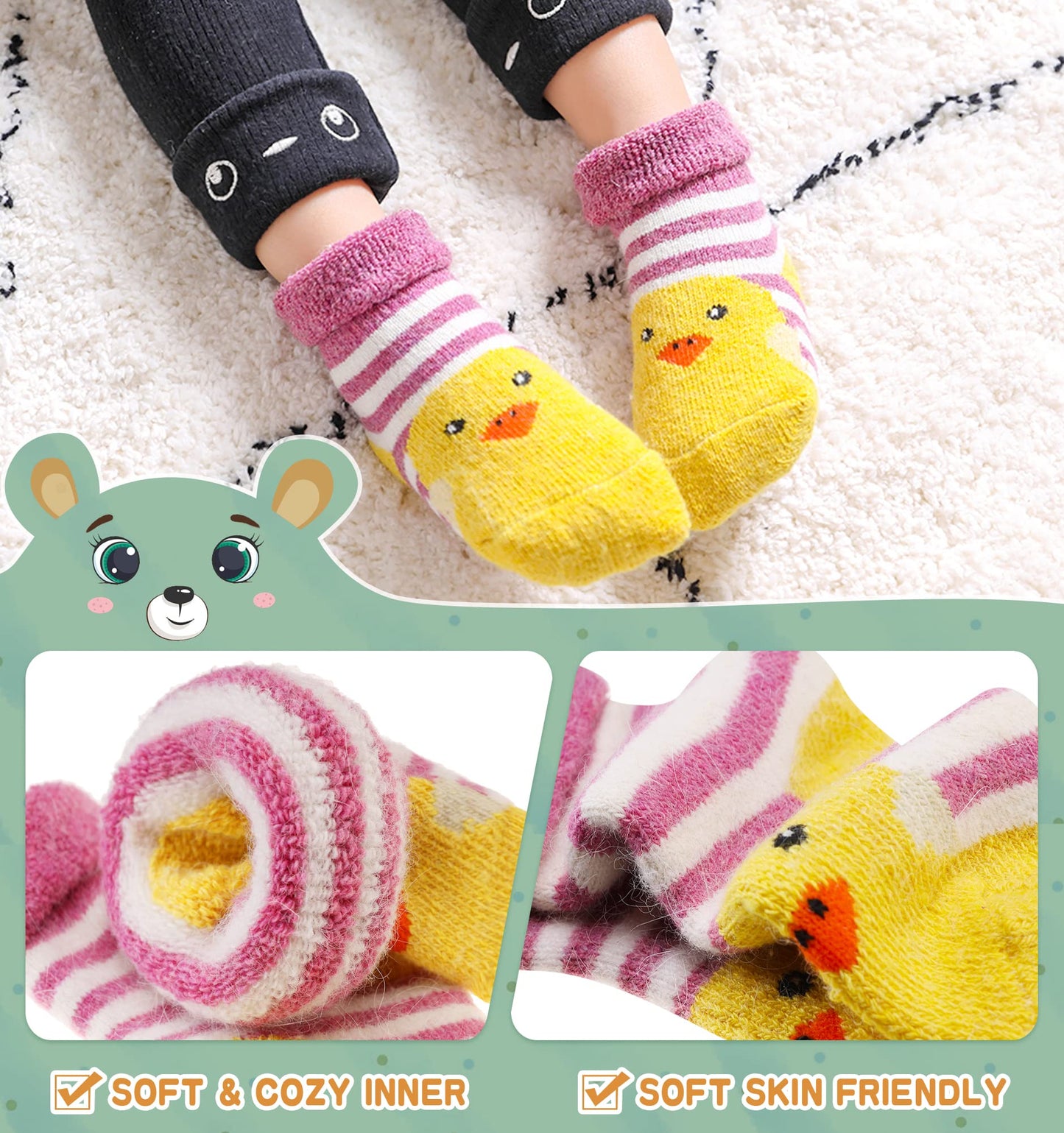 Eocom 6 Pairs Children's Wool Socks