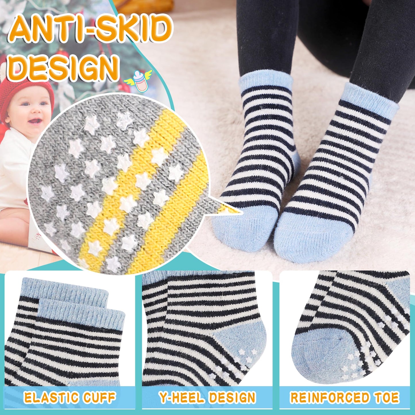 Eyean Baby Wool Grip Sock