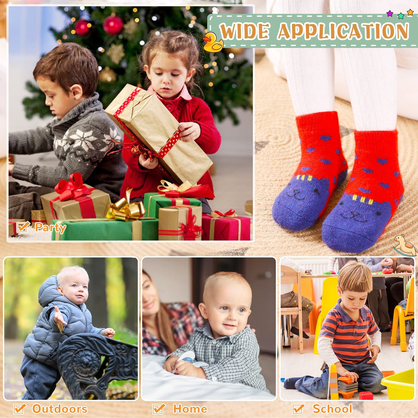 Eocom 6 Pairs Children's Wool Socks