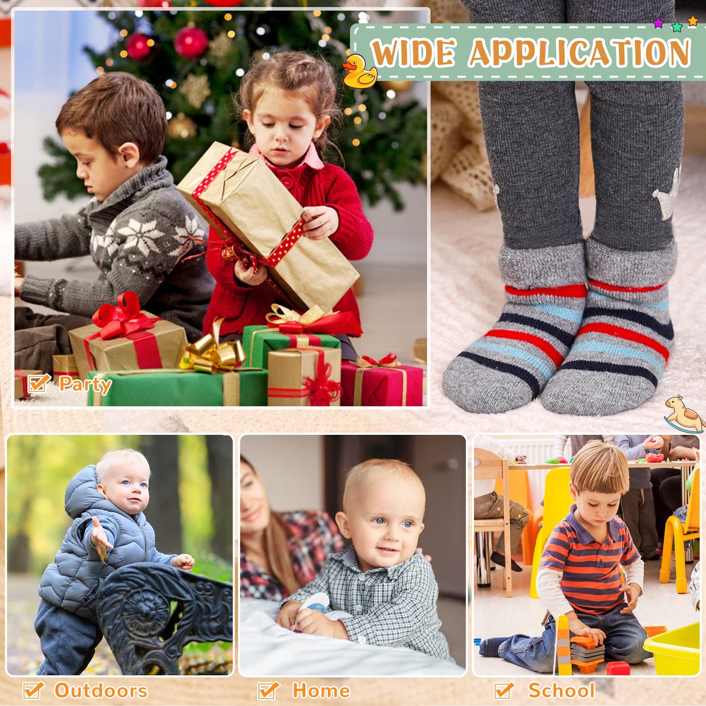 Eocom 6 Pairs Children's Wool Socks