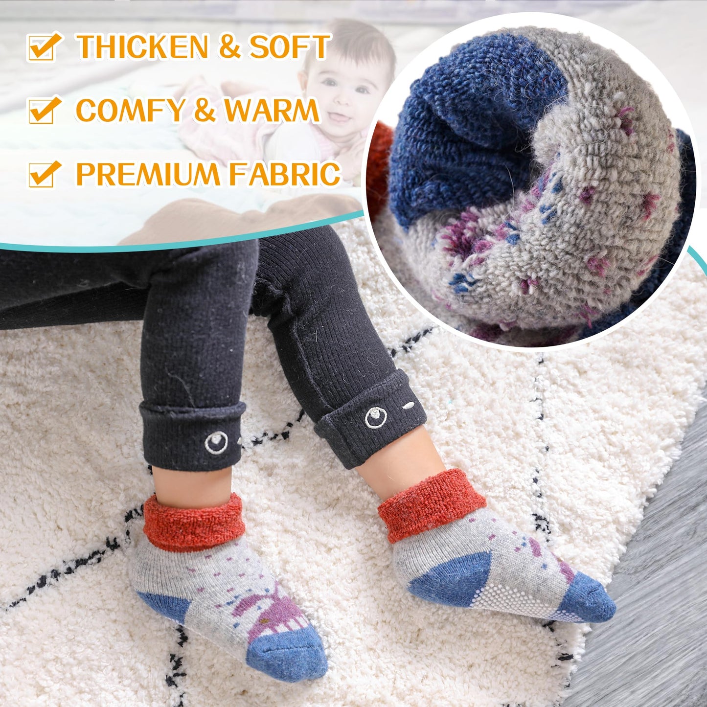 Eyean Baby Wool Grip Sock