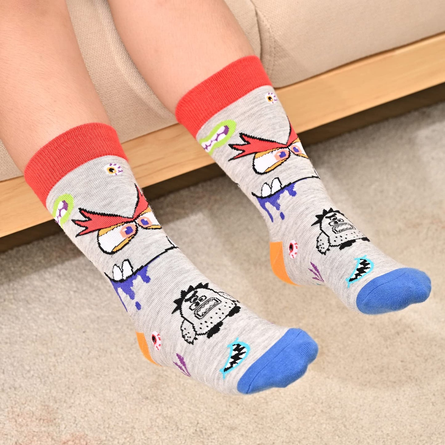 Kids Novelty Crew Socks 4-6 Pack + Gift Box