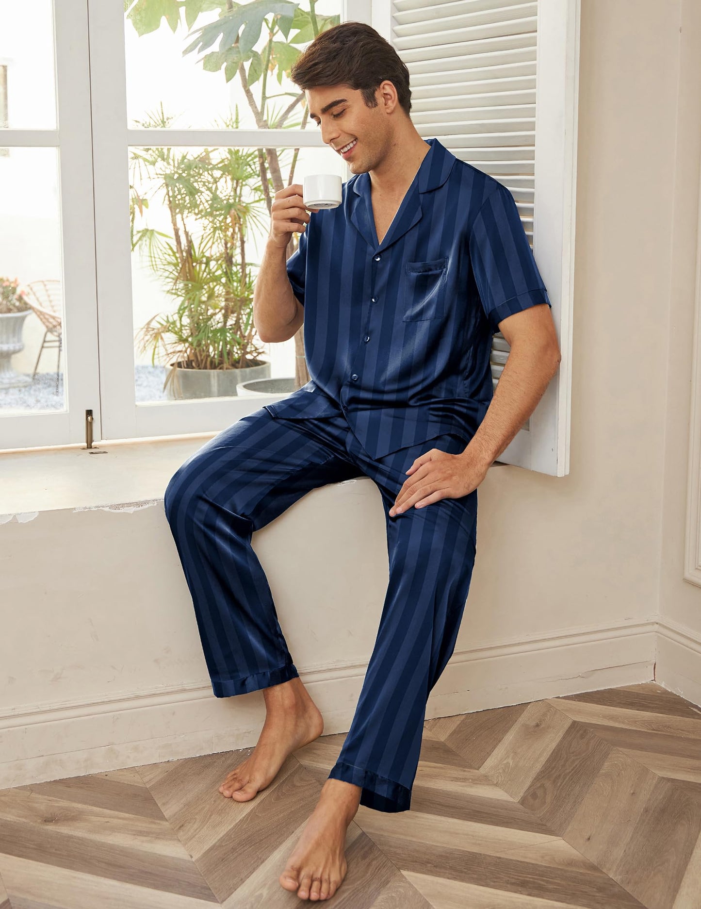 Ekouaer 2 Piece Button Down Sleepwear