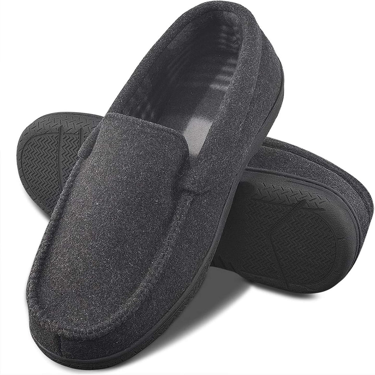 DL Men's Memory Foam Moccasin Slippers