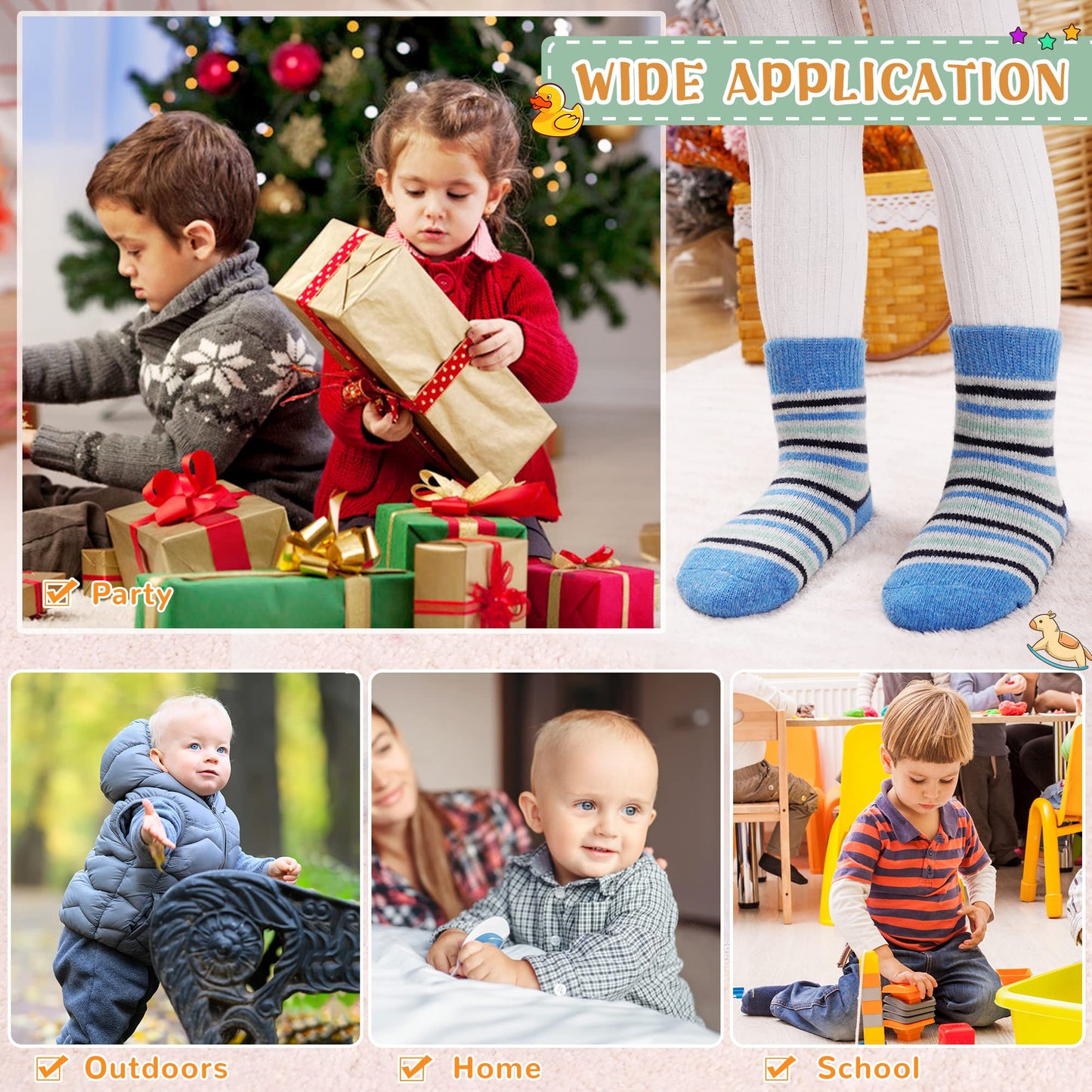 Eocom 6 Pairs Children's Wool Socks