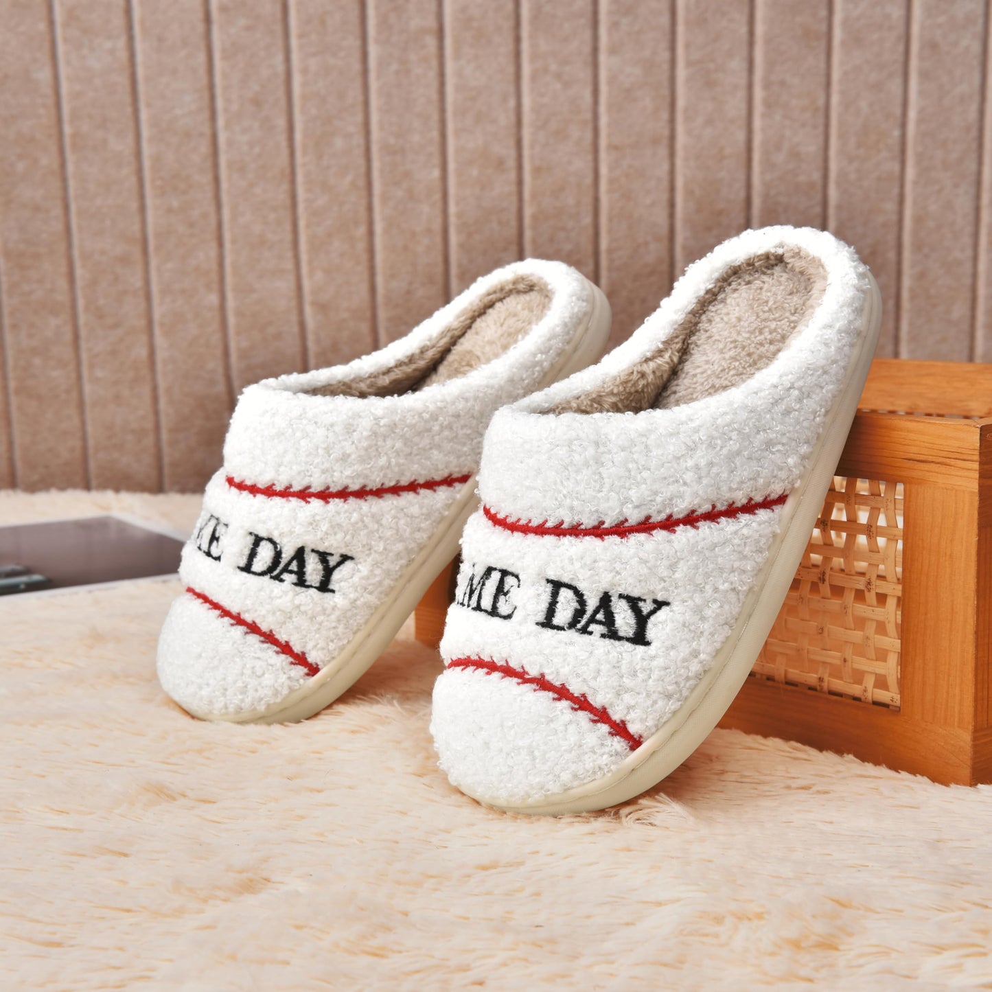 INMINPIN Kids Memory Foam Non-Slip Slippers for Sports Fan