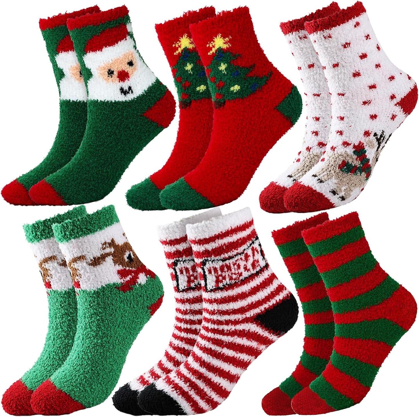 YOGINGO 6 Pairs Christmas Socks