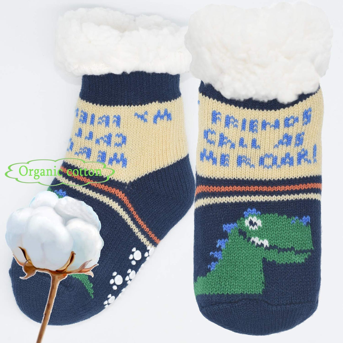 FENELY Kids 3 Pairs Fuzzy Slipper Socks