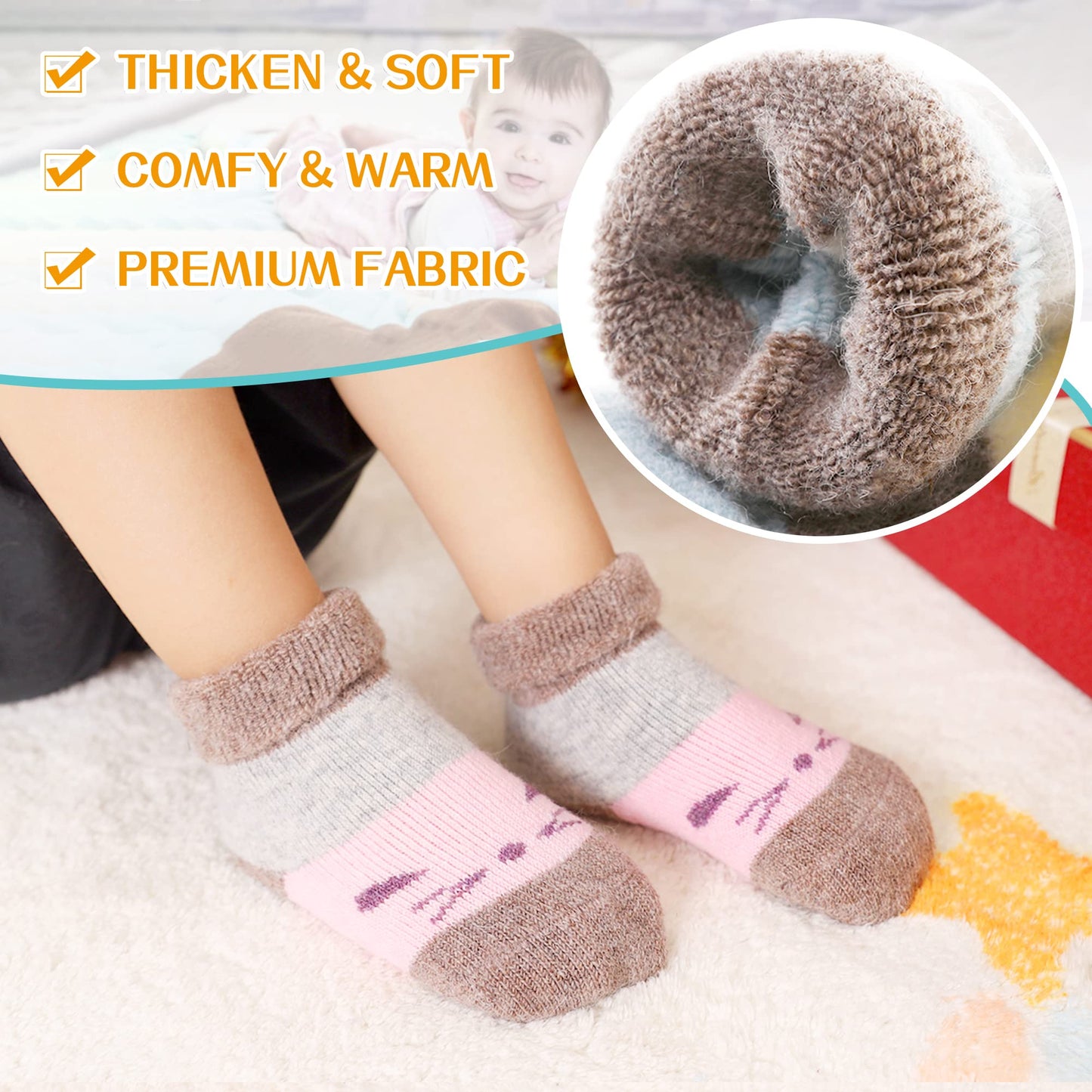 Eyean Baby Wool Grip Sock