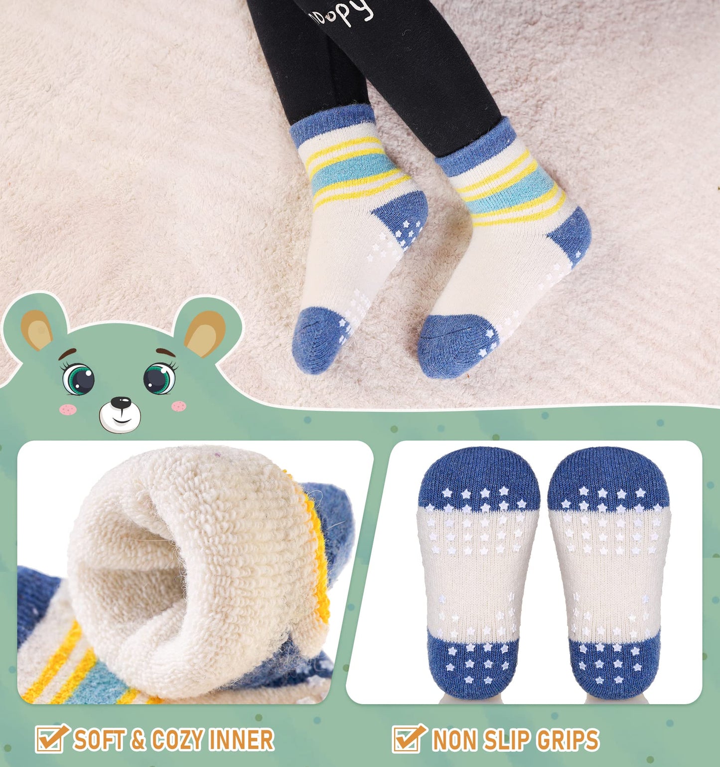 Eocom 6 Pairs Children's Wool Socks