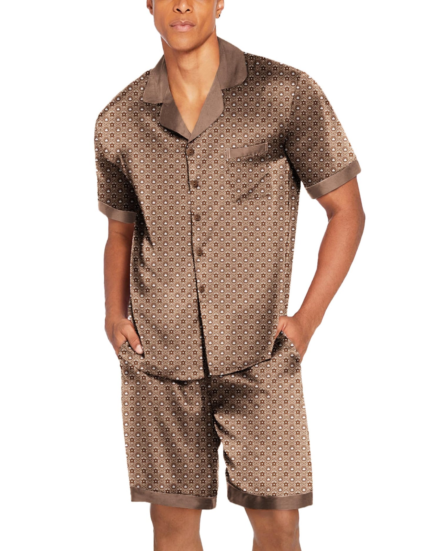 Ekouaer Satin Silk Pajamas Set with Pockets