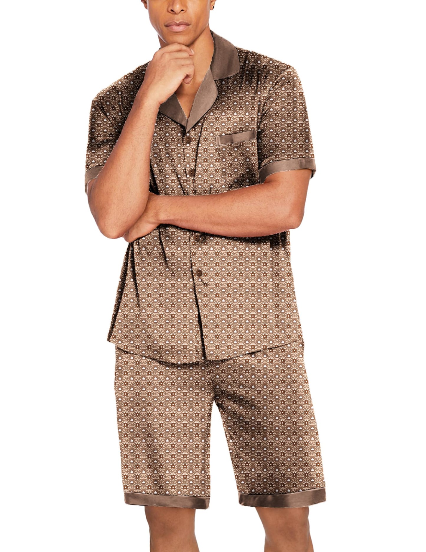 Ekouaer Satin Silk Pajamas Set with Pockets