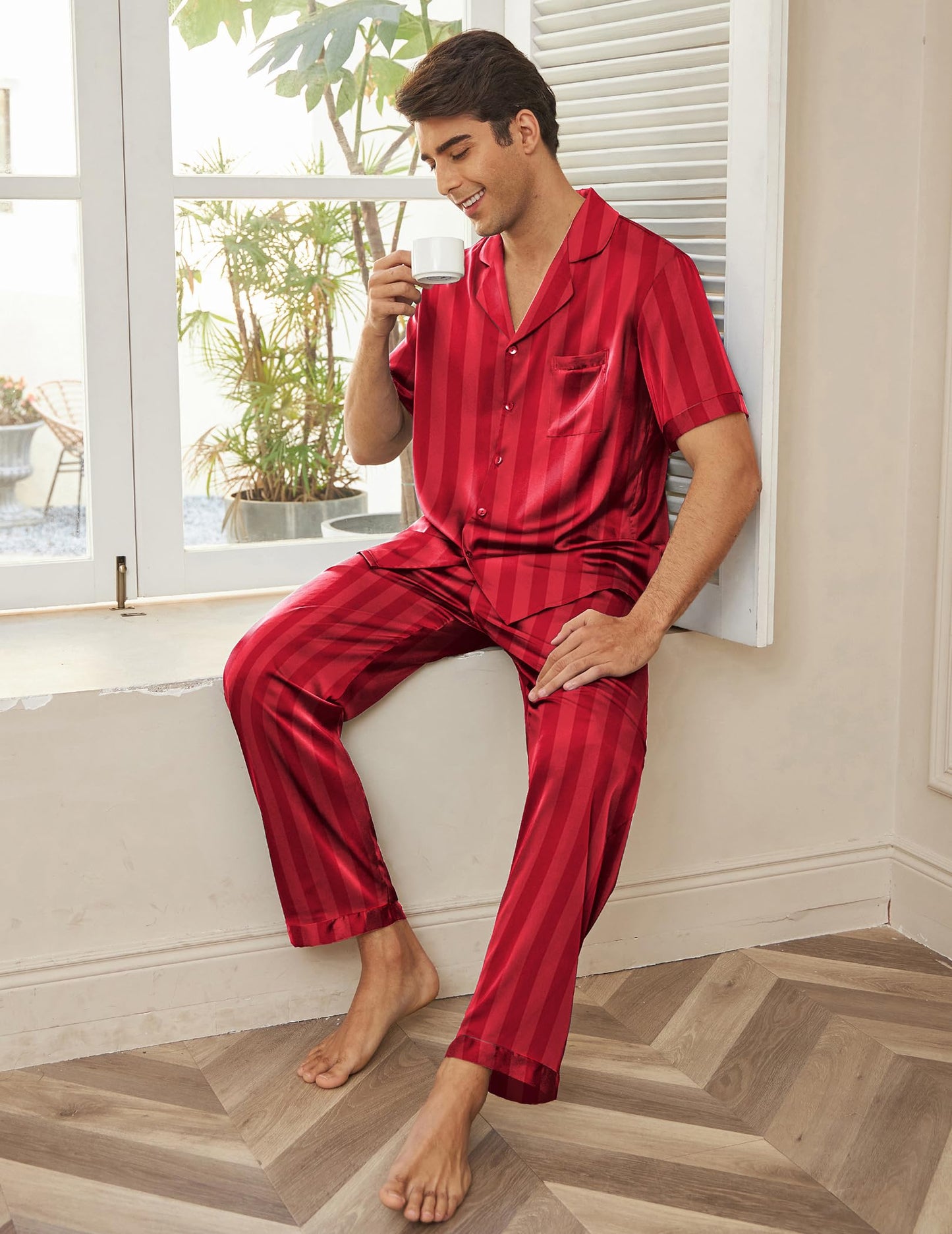 Ekouaer 2 Piece Button Down Sleepwear