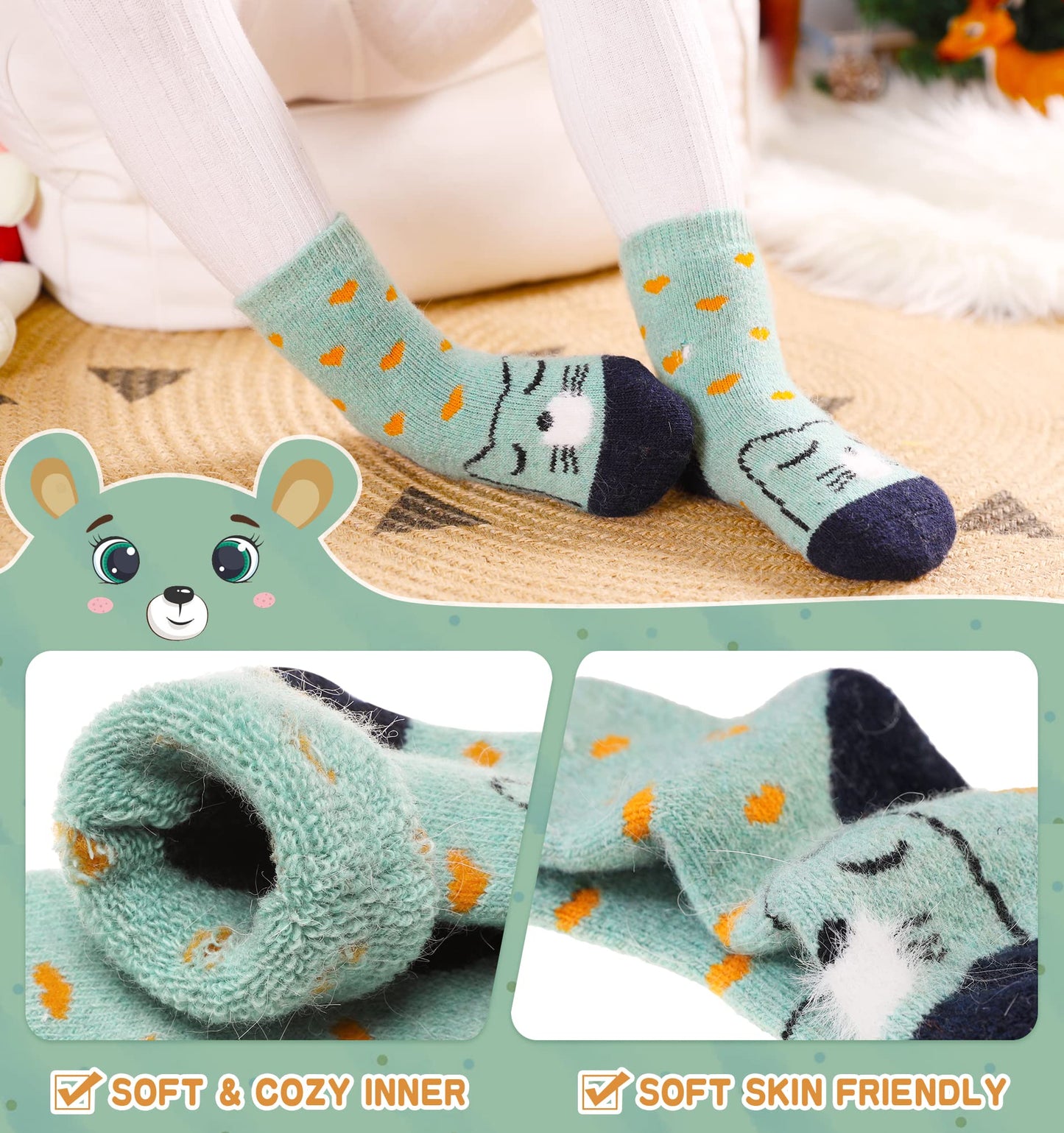 Eocom 6 Pairs Children's Wool Socks