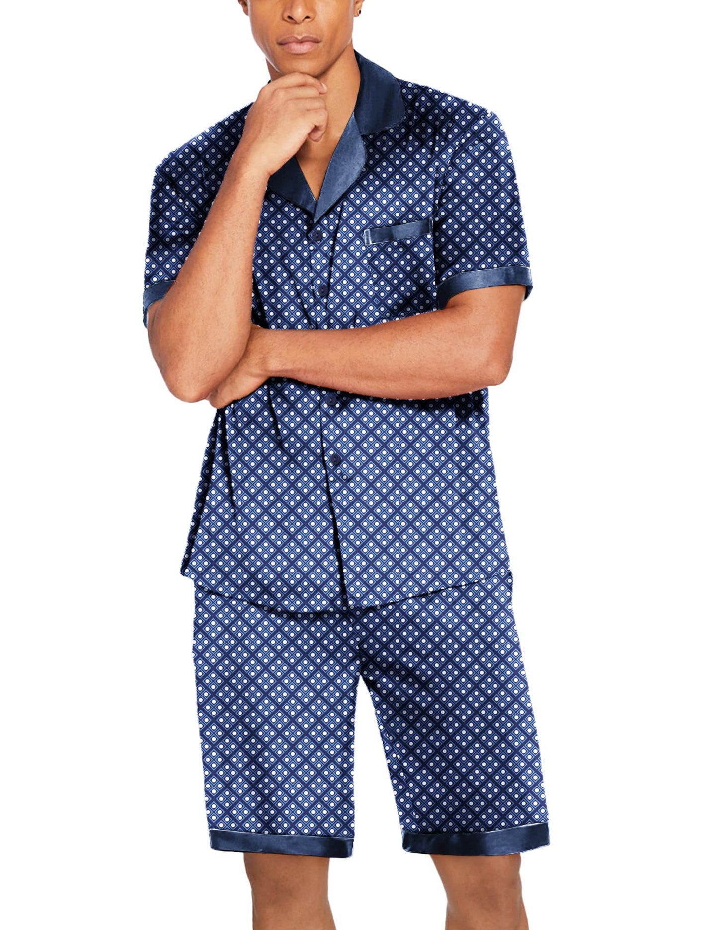 Ekouaer Satin Silk Pajamas Set with Pockets