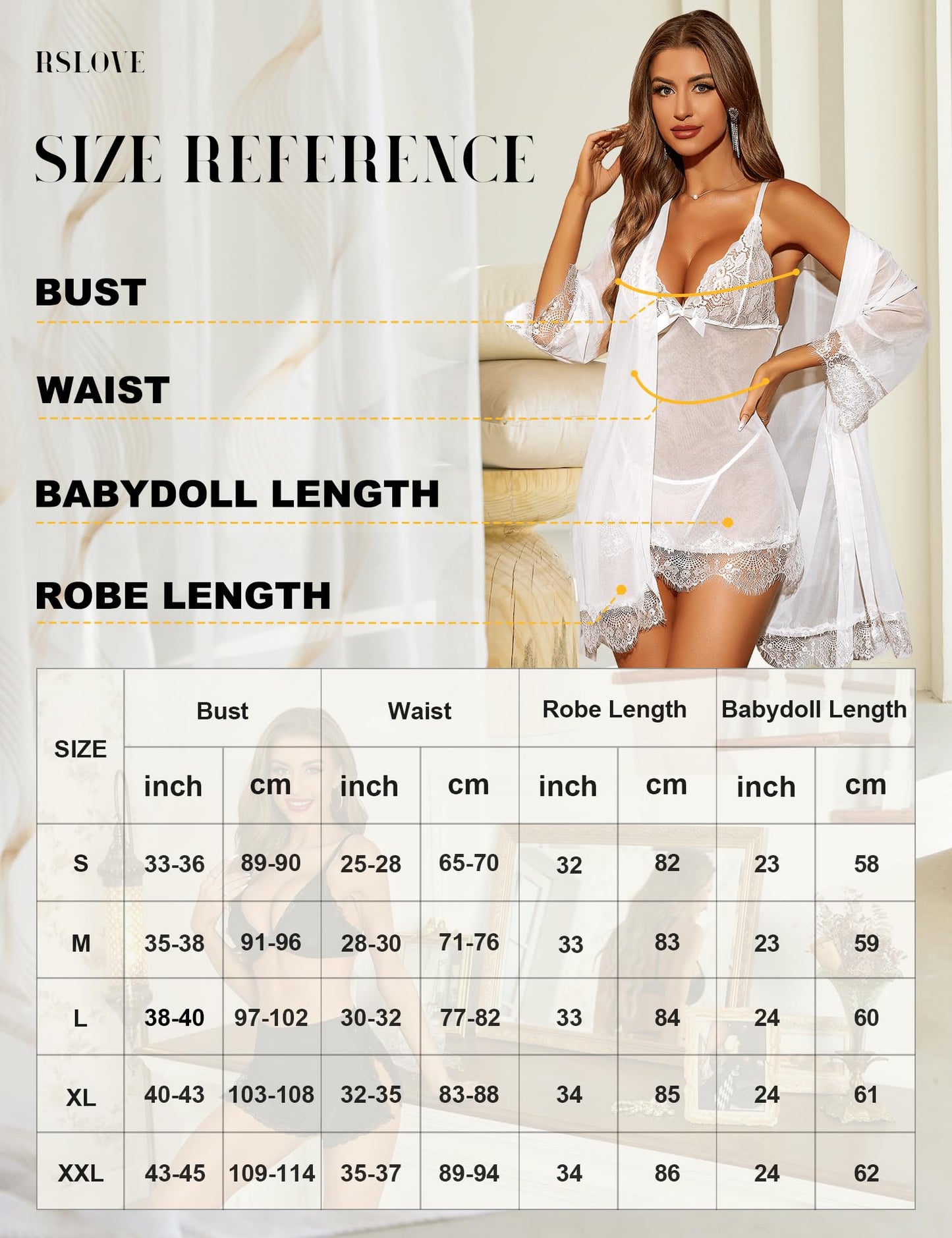 RSLOVE Women 3 Piece Lingerie Set