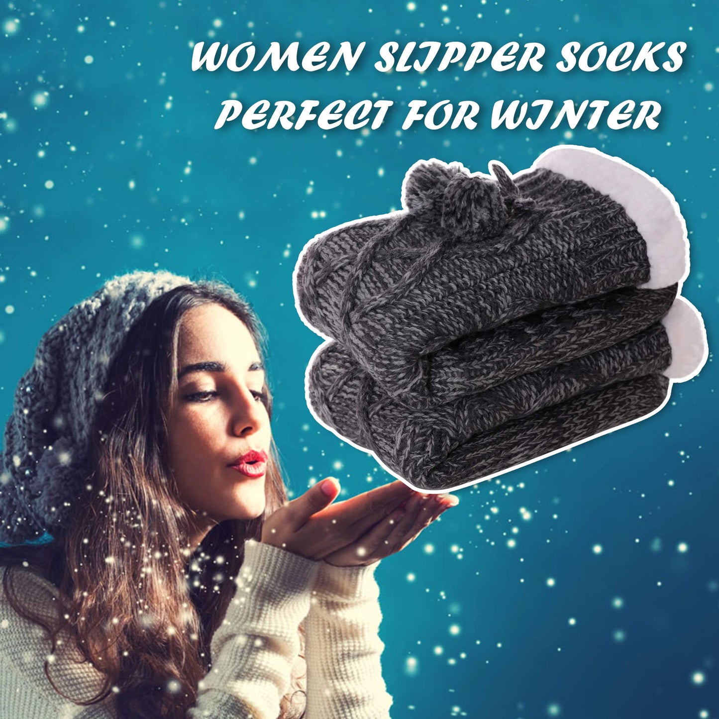 Yebing Warm Non Slip Slipper Socks