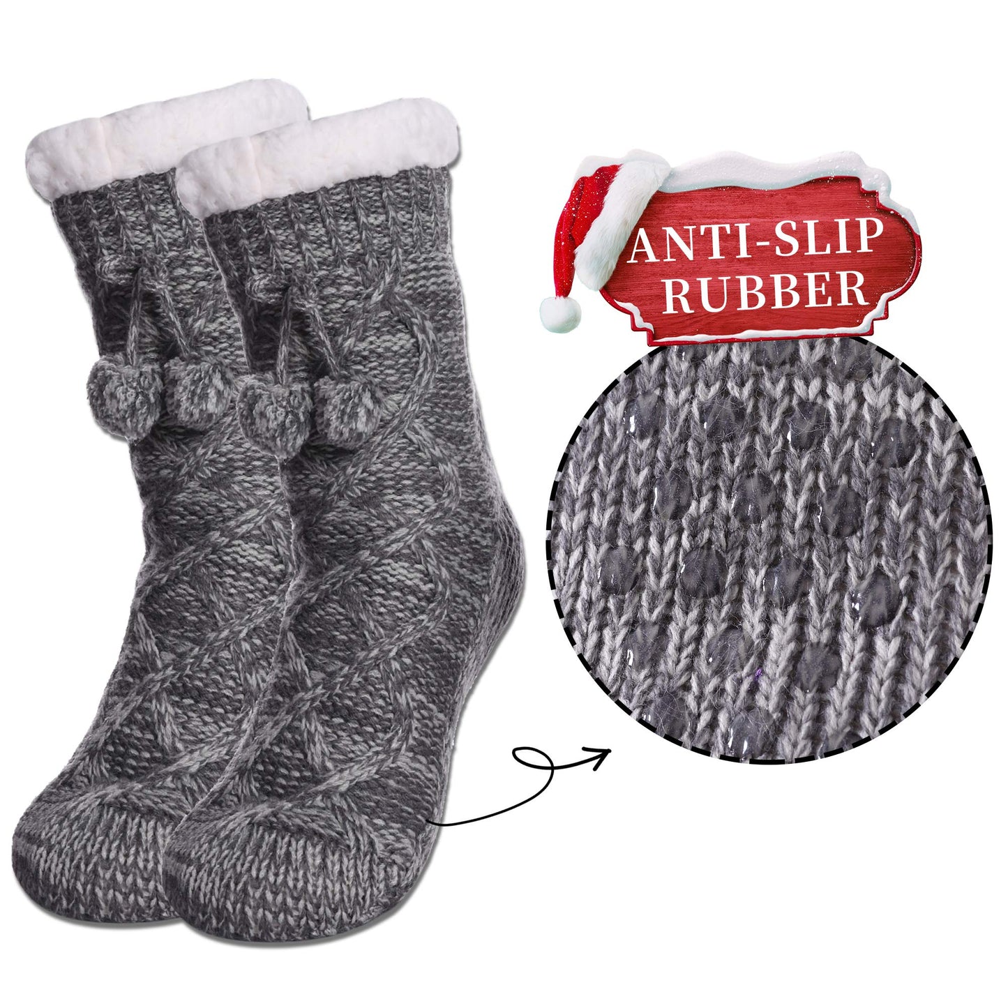 Yebing Warm Non Slip Slipper Socks