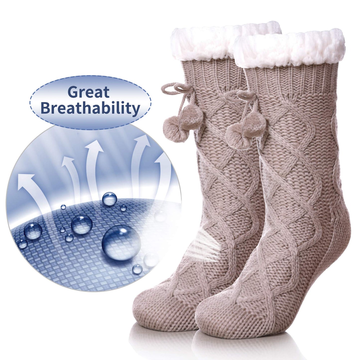 Yebing Warm Non Slip Slipper Socks