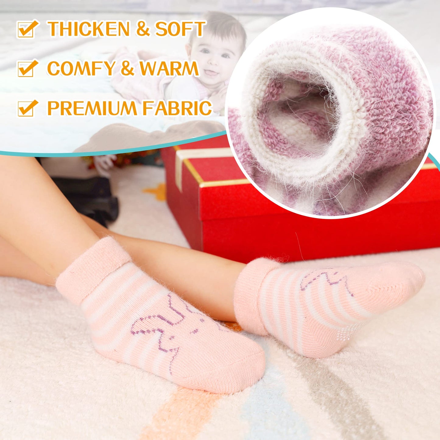 Eyean Baby Wool Grip Sock