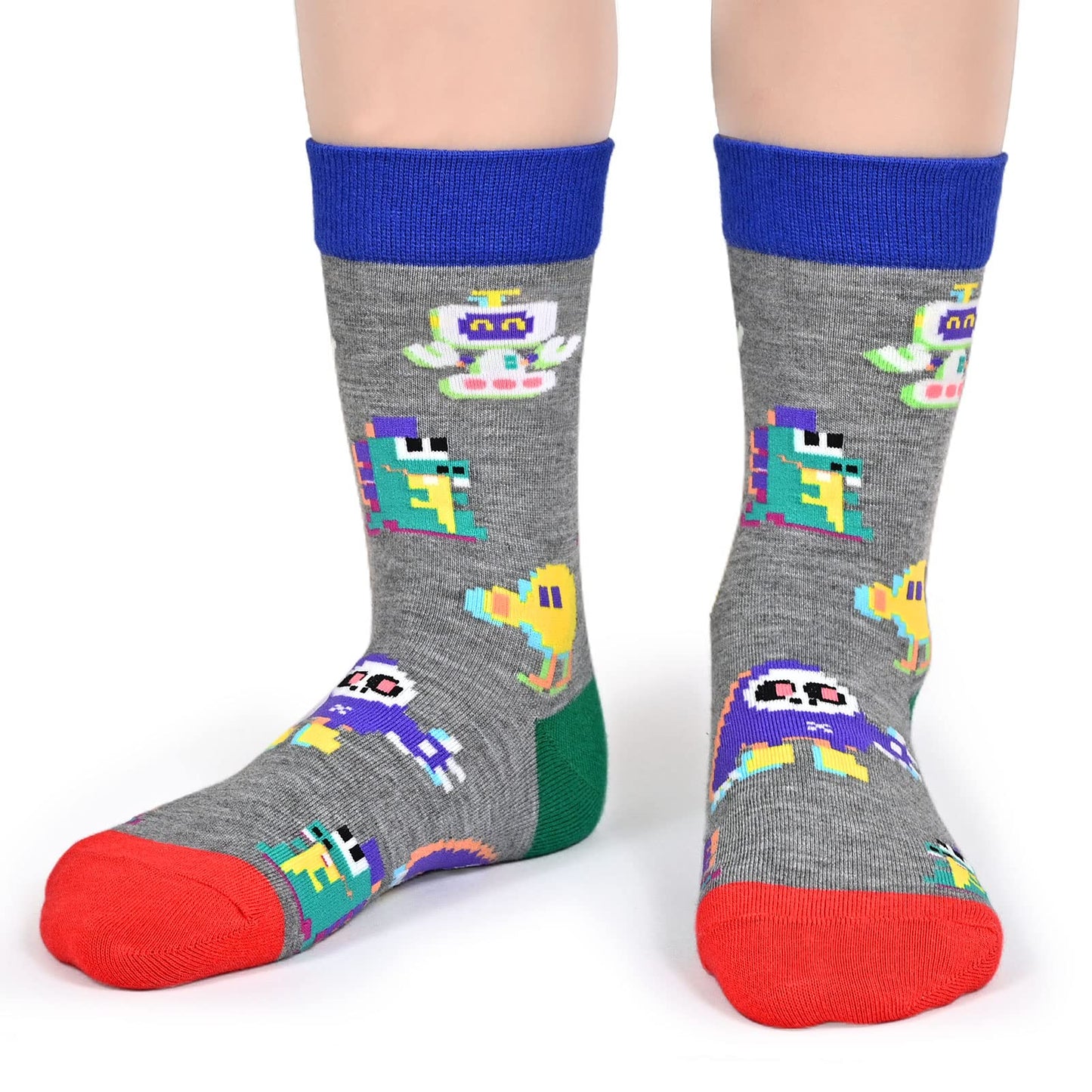 Kids Novelty Crew Socks 4-6 Pack + Gift Box