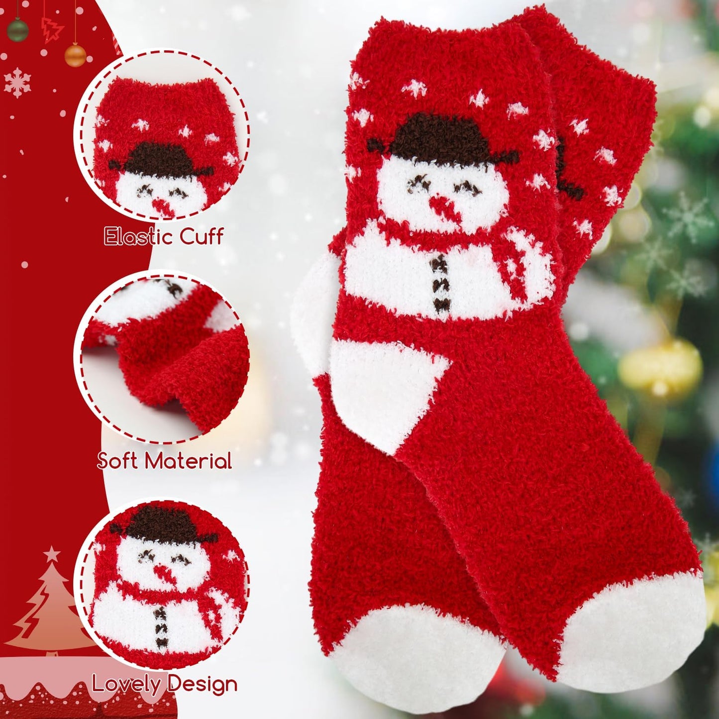 YOGINGO 6 Pairs Christmas Socks