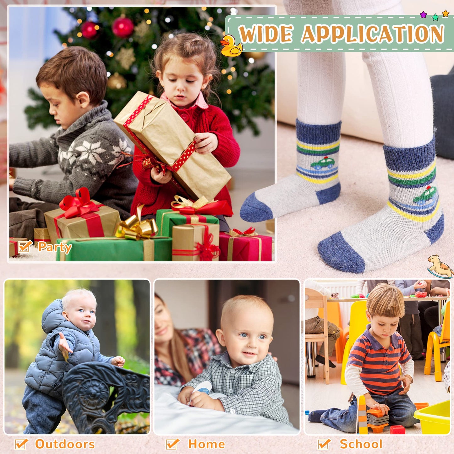 Eocom 6 Pairs Children's Wool Socks