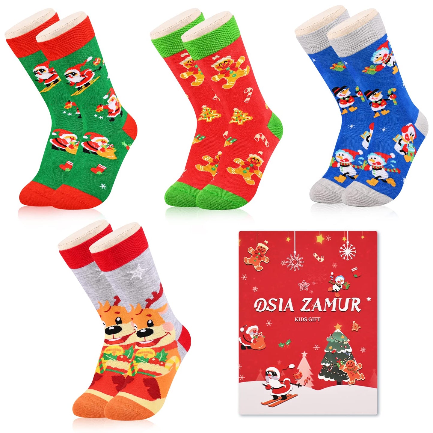 Kids Novelty Crew Socks 4-6 Pack + Gift Box