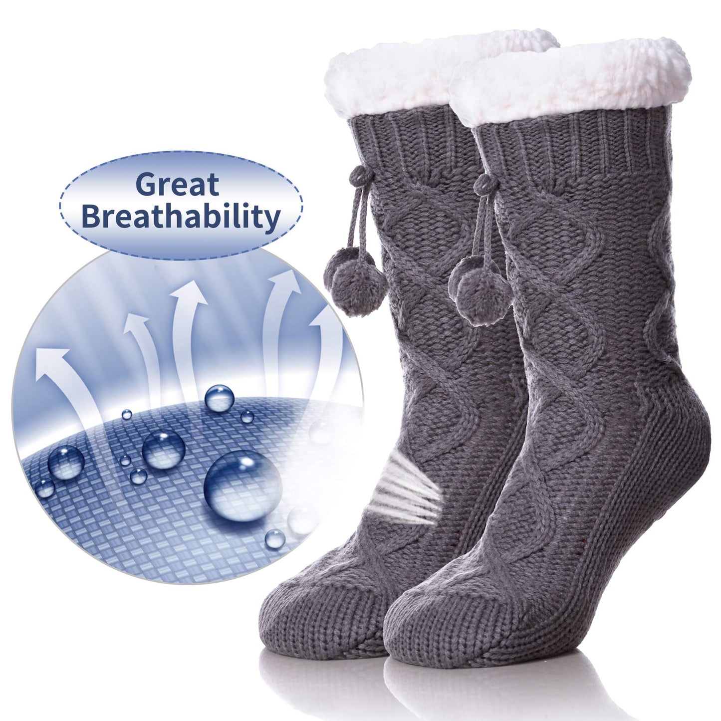 Yebing Warm Non Slip Slipper Socks