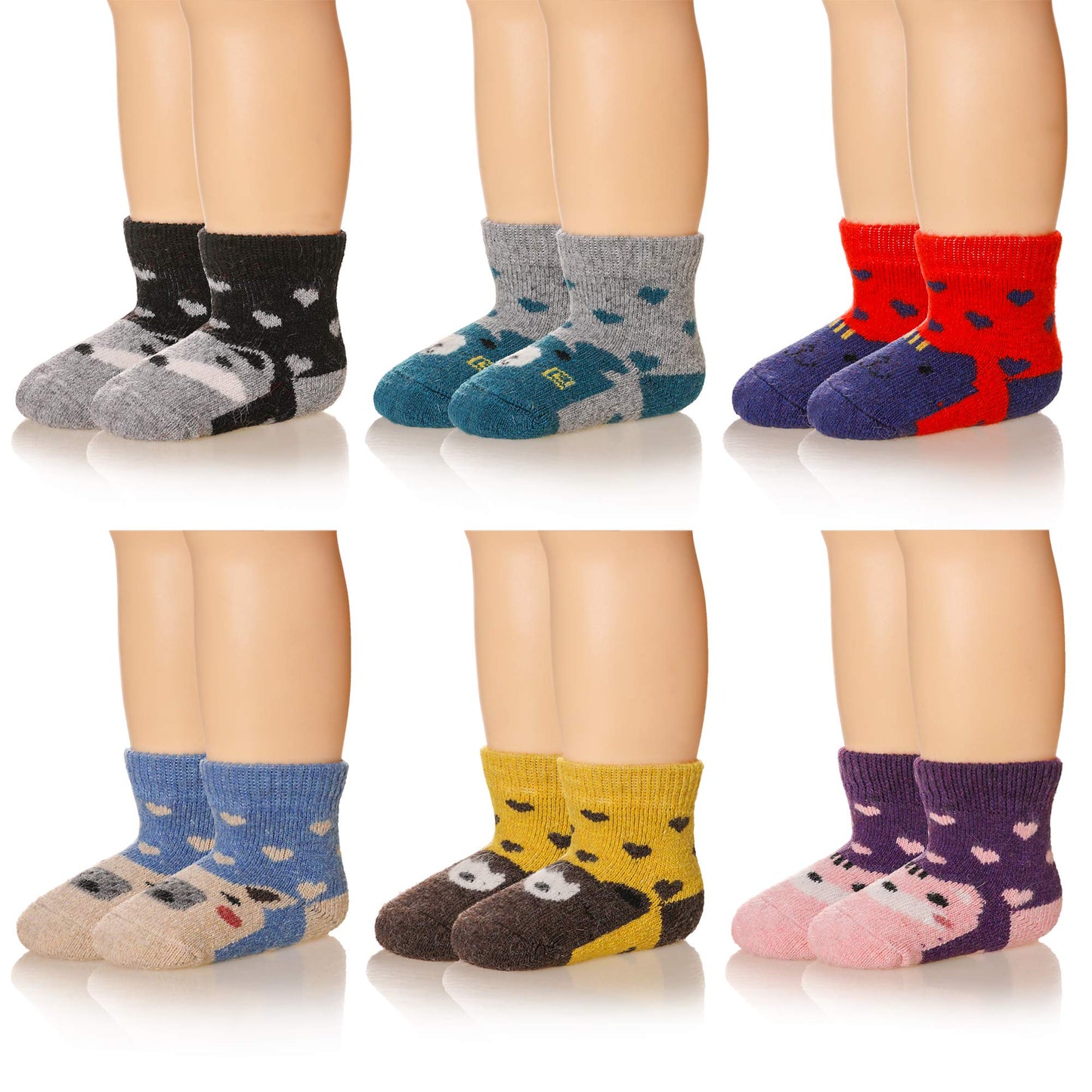 Eocom 6 Pairs Children's Wool Socks