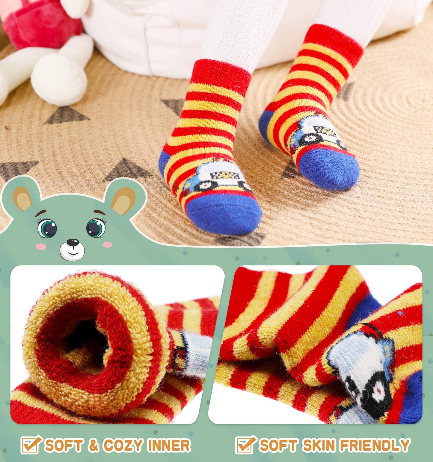 Eocom 6 Pairs Children's Wool Socks