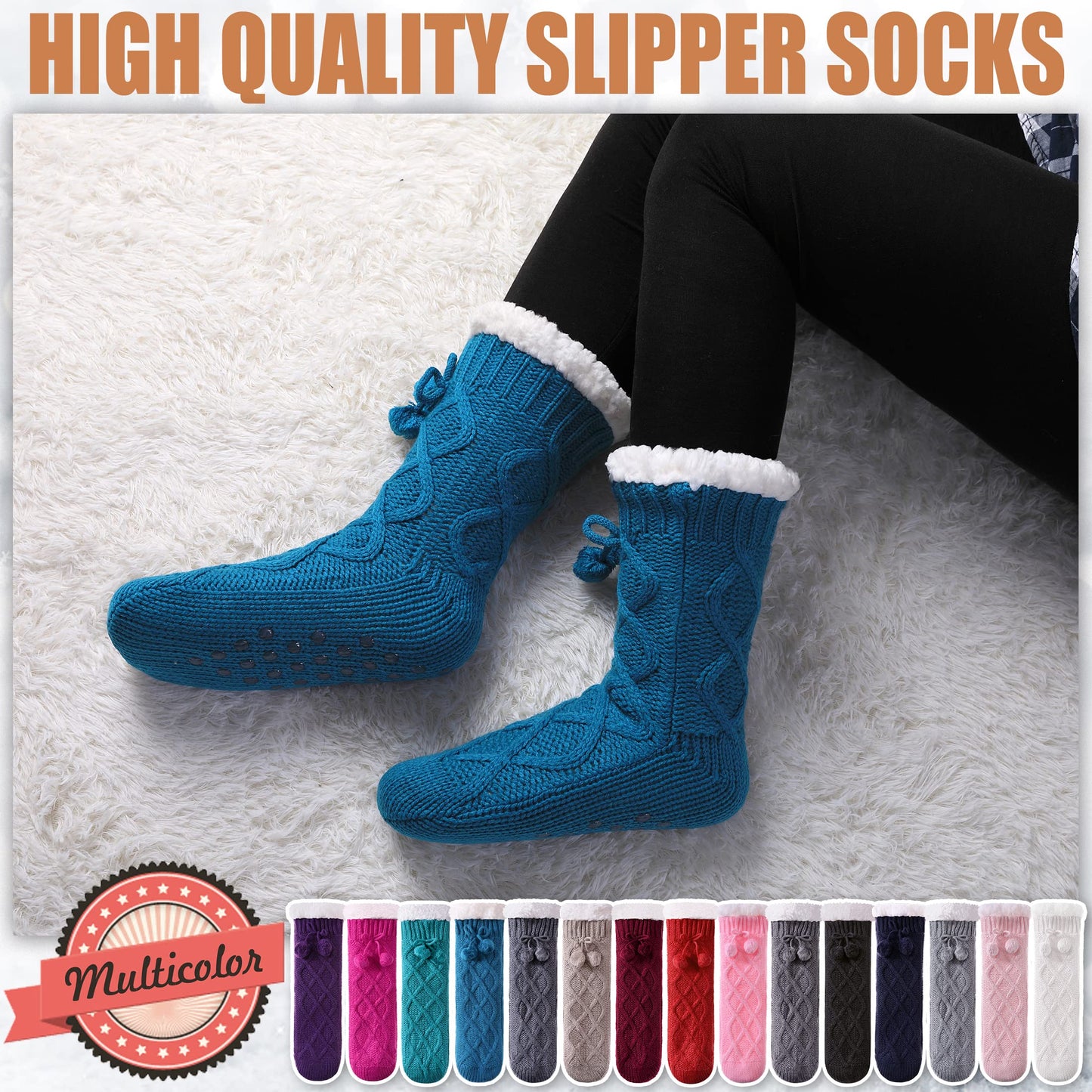 Yebing Warm Non Slip Slipper Socks