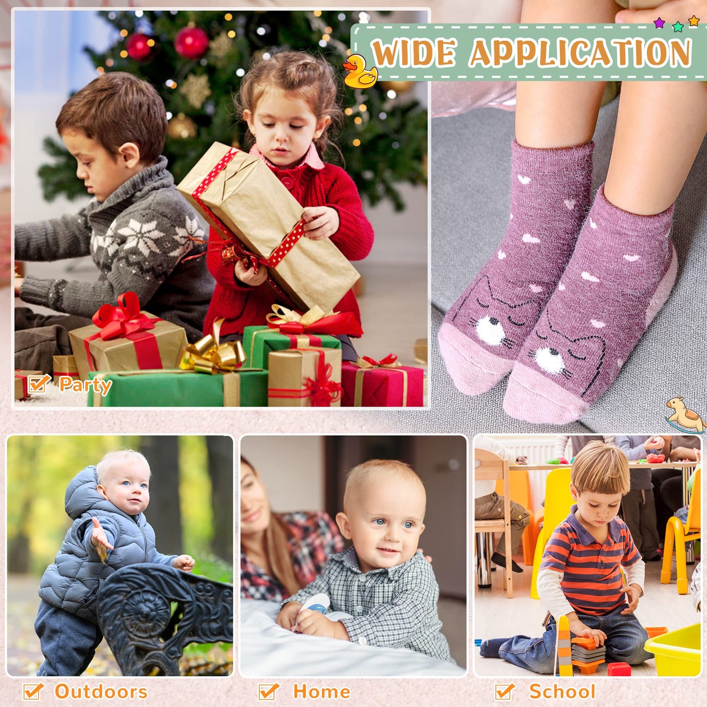 Eocom 6 Pairs Children's Wool Socks