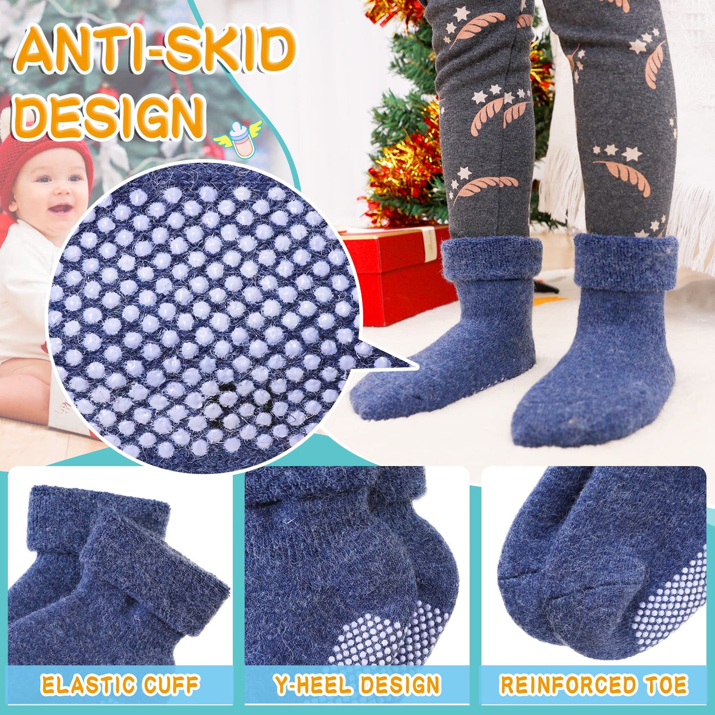 Eyean Baby Wool Grip Sock