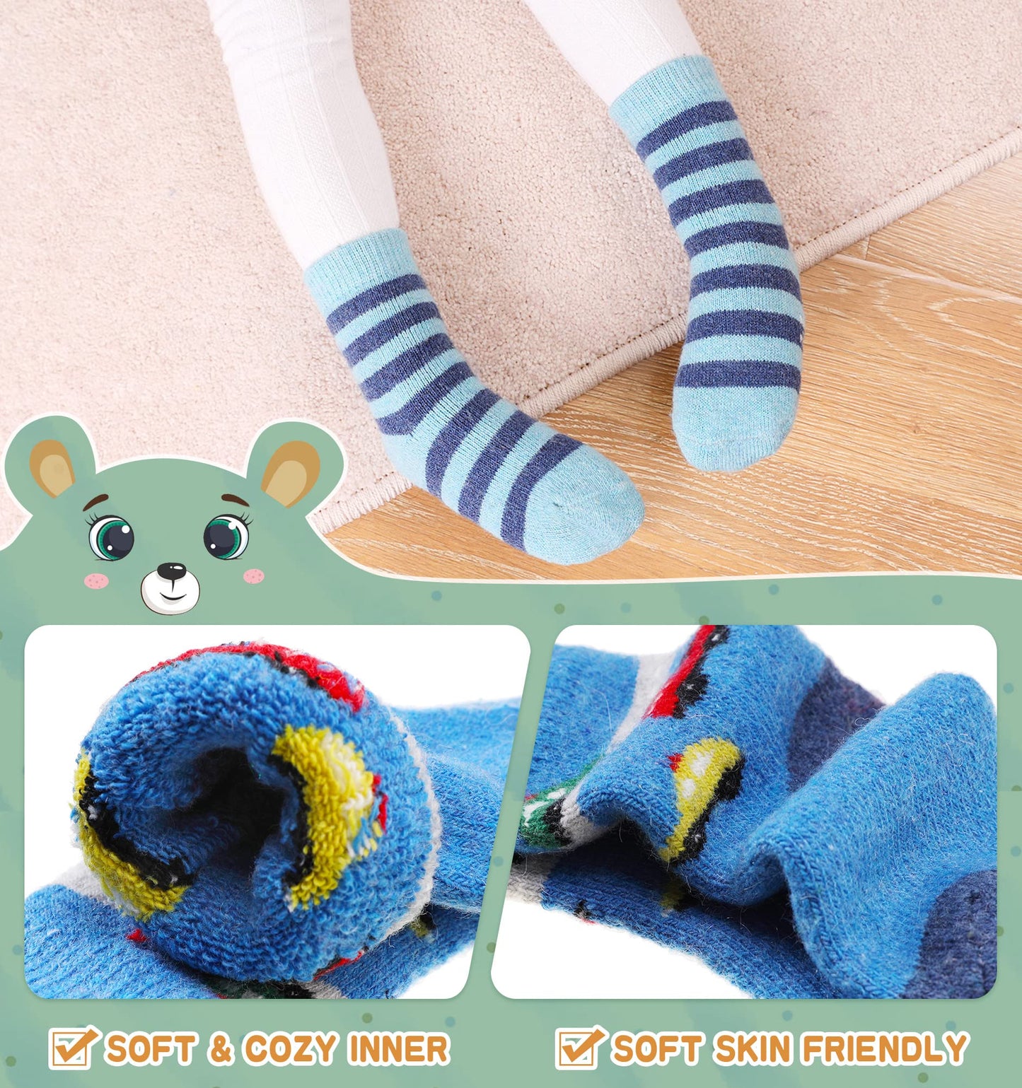 Eocom 6 Pairs Children's Wool Socks