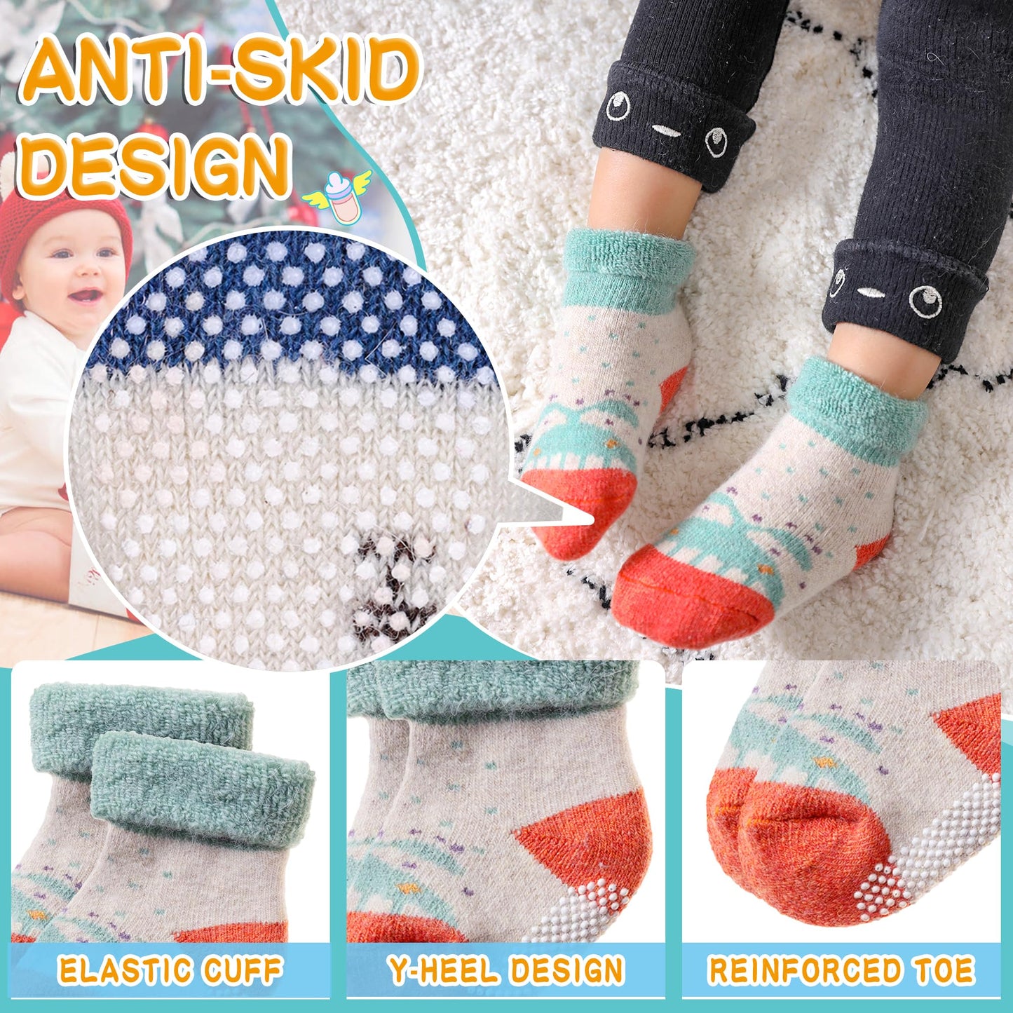 Eyean Baby Wool Grip Sock