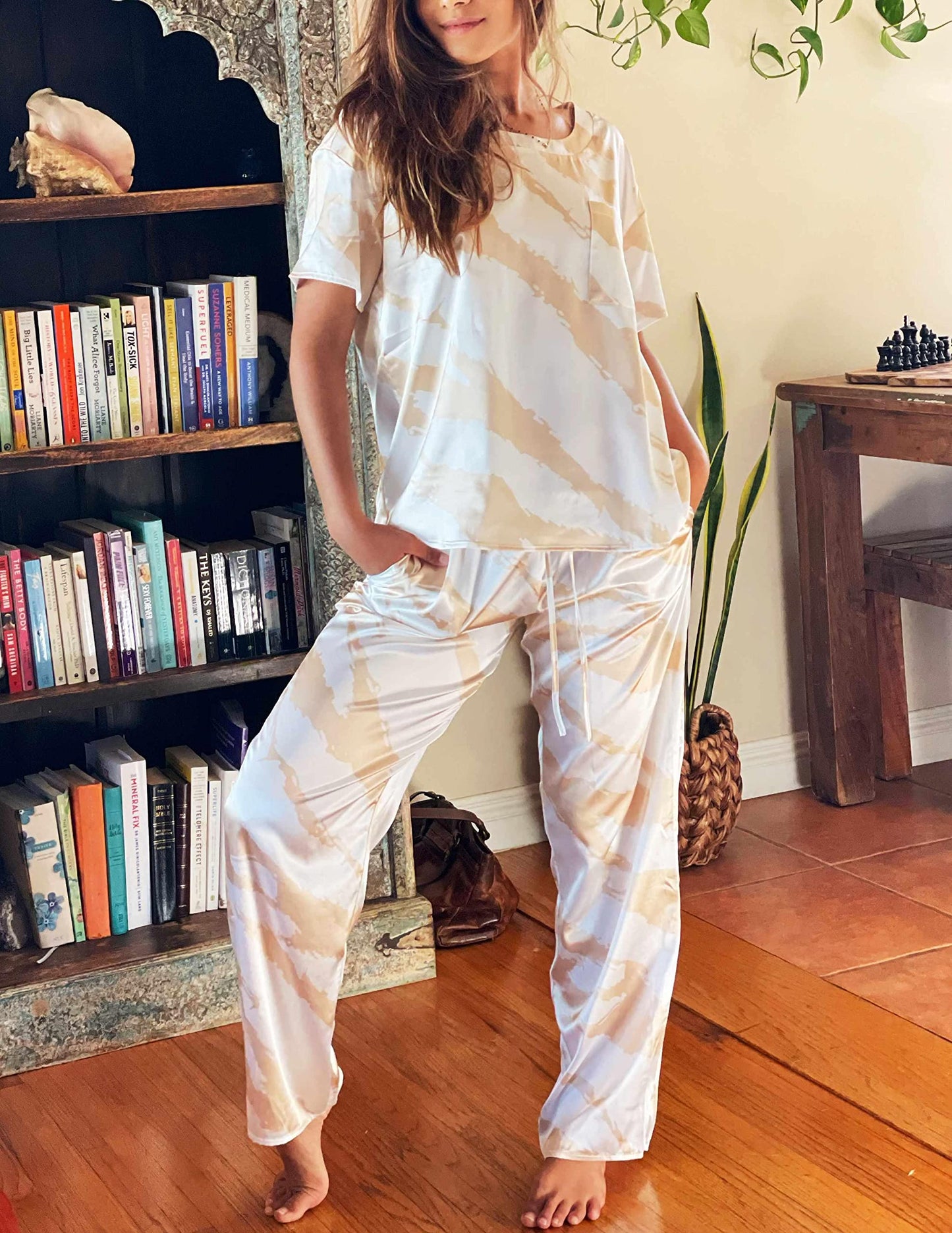 Ekouaer Silky Pajama Set