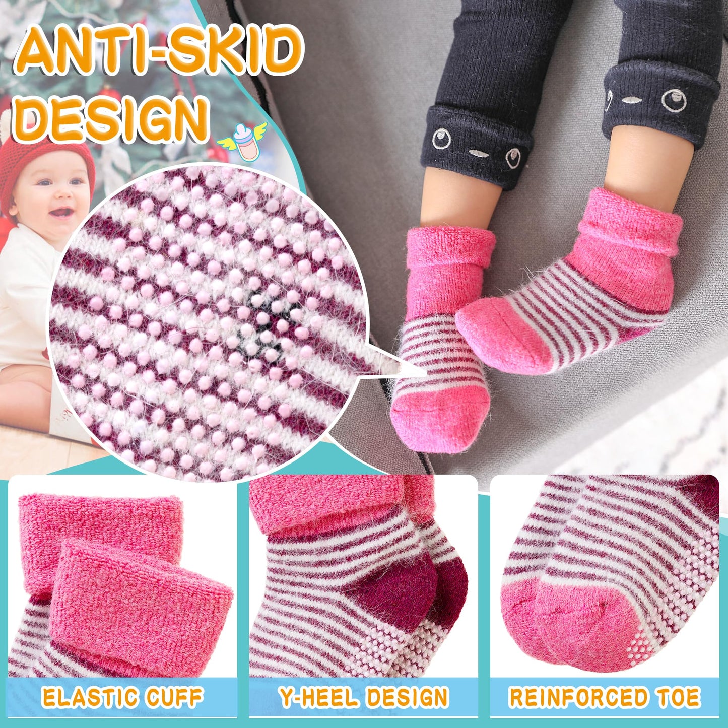 Eyean Baby Wool Grip Sock