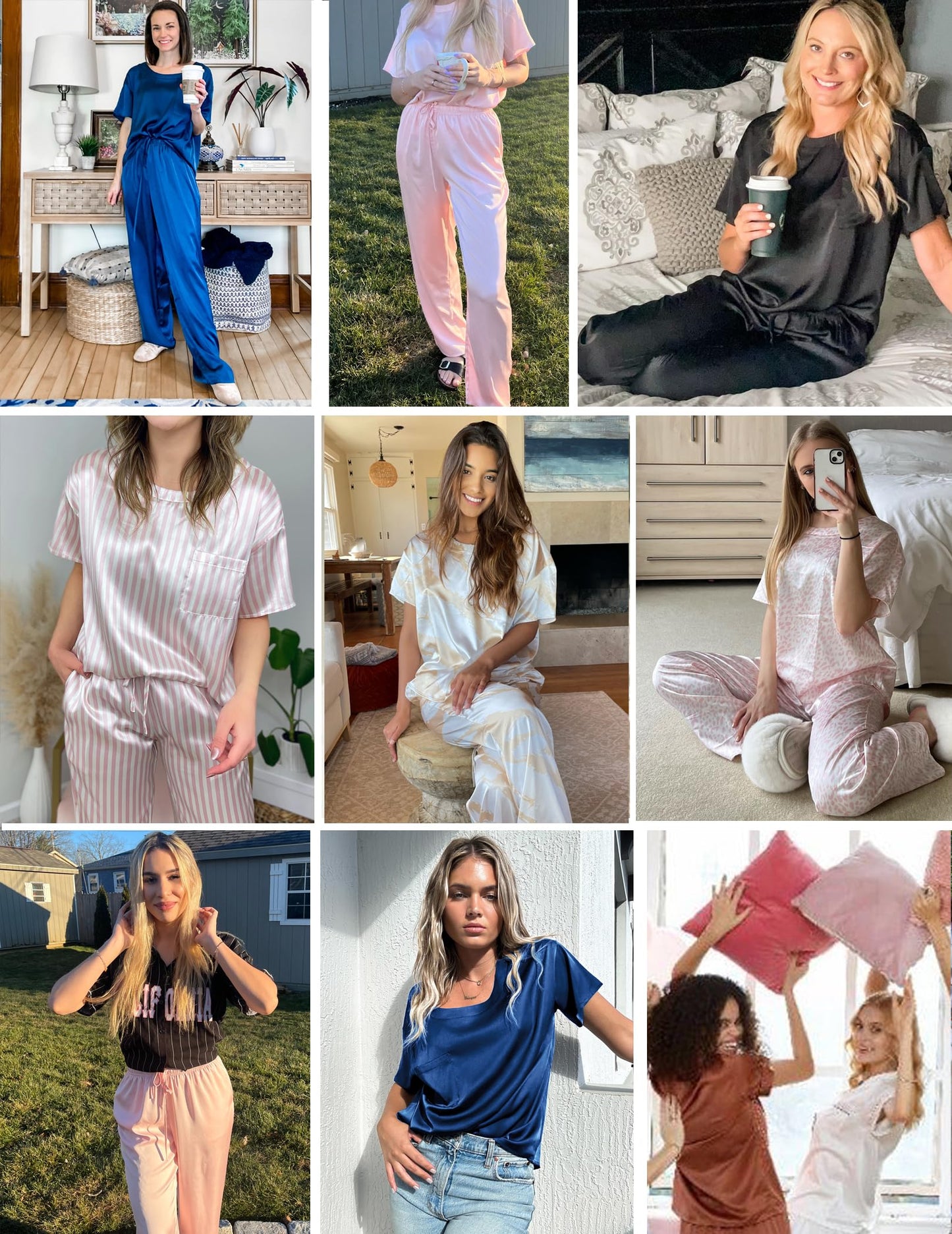 Ekouaer Silky Pajama Set