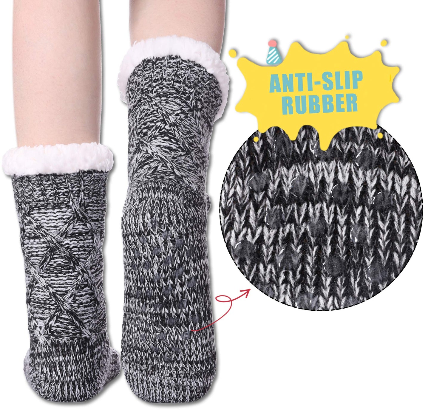 Yebing Warm Non Slip Slipper Socks