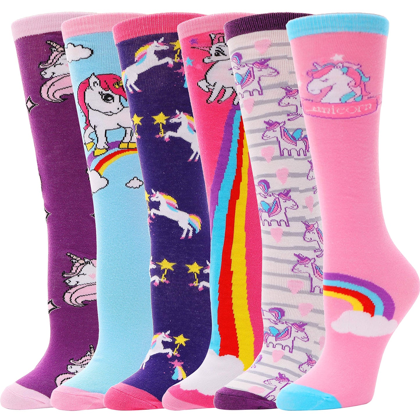 MOGGEI 6 Pairs Kids Girls Knee High Socks