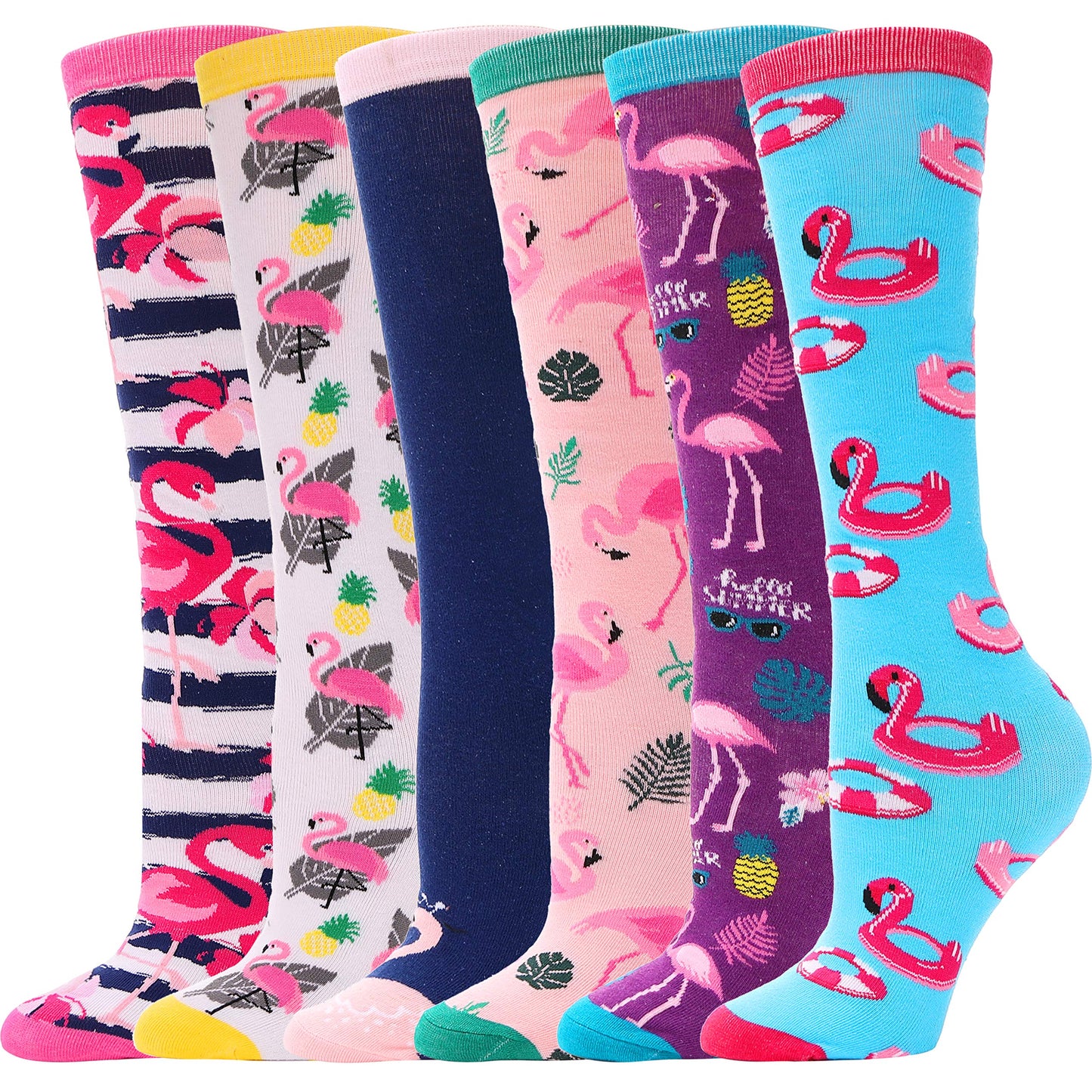 MOGGEI 6 Pairs Kids Girls Knee High Socks